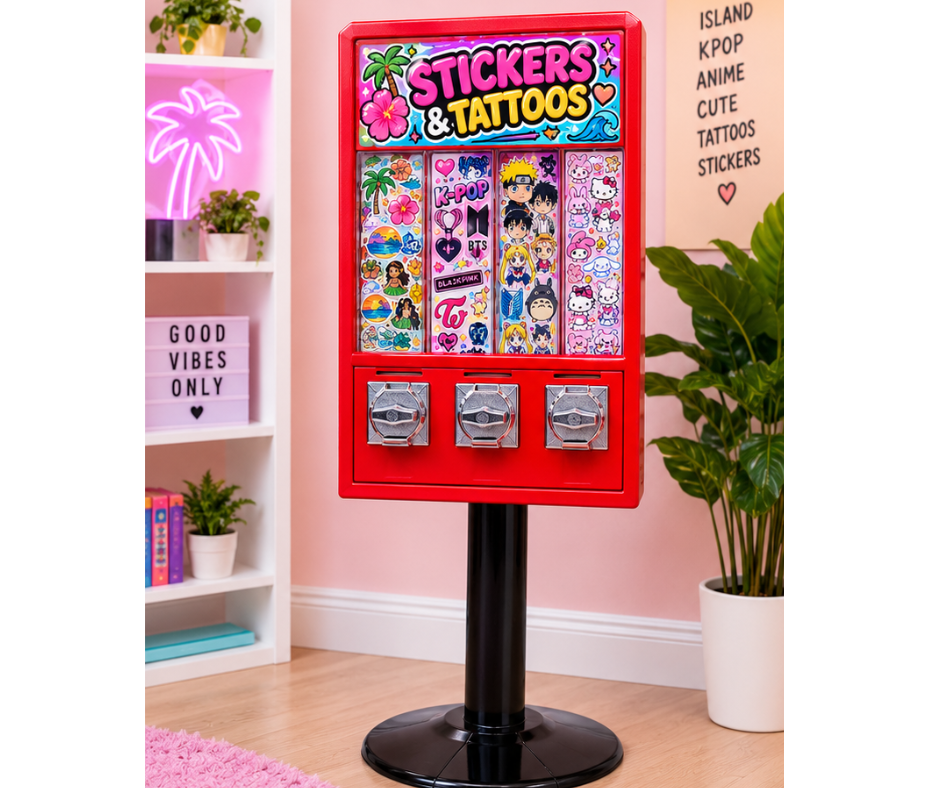 3 Column Sticker/Tattoo Vending Machine